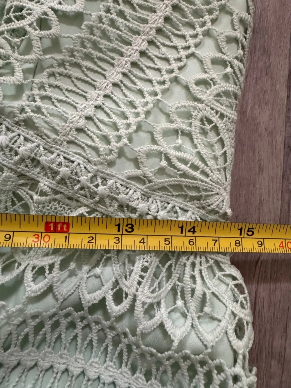 Gianni Bini Lace Dress Size 8 Mint Green Tiered Boho V-Neck - Picture 13 of 15